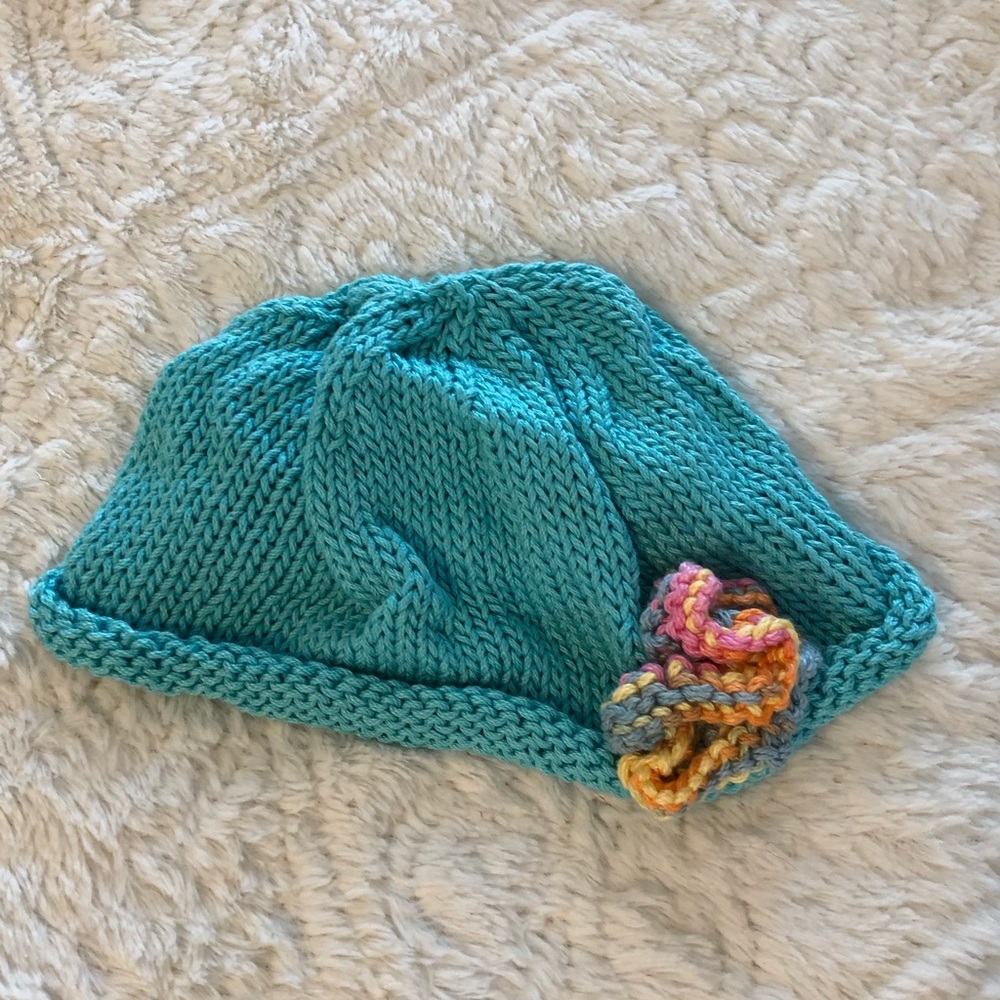 Hand knit baby hat
